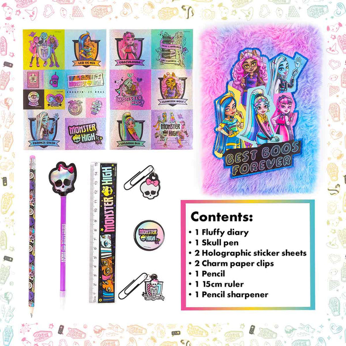Monster High Kids Journal With Fluffy Notebook