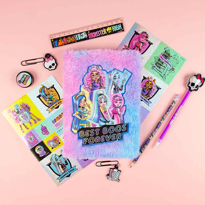 Monster High Kids Journal With Fluffy Notebook