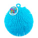 A bright blue giant jiggly ball toy with a hanging loop and a colorful 'Giant Jiggly Ball' hang tag, shown on a plain white background.