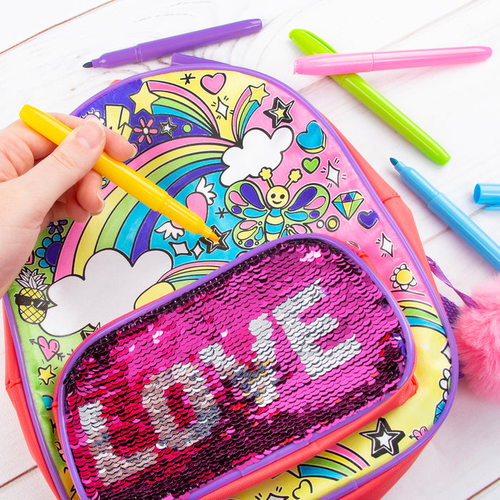 Colour Your Own Sequin Backpack
