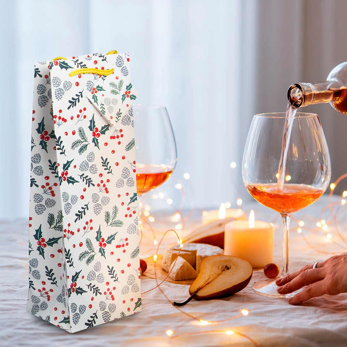 6 Christmas Wine Gift Bags