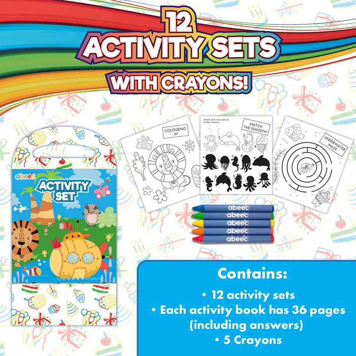 12 x Activity Books With Crayons