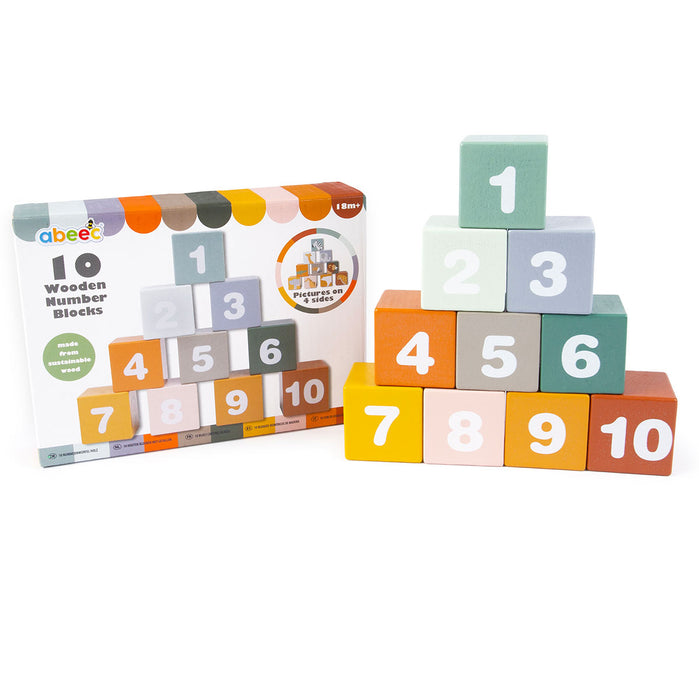 Wooden Number Stacking Blocks for Babies
