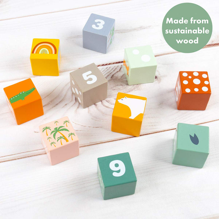 Wooden Number Stacking Blocks for Babies