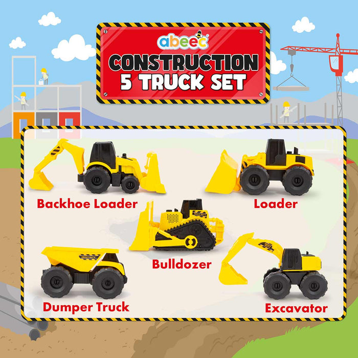 5 Construction Vehicles Set for Kids
