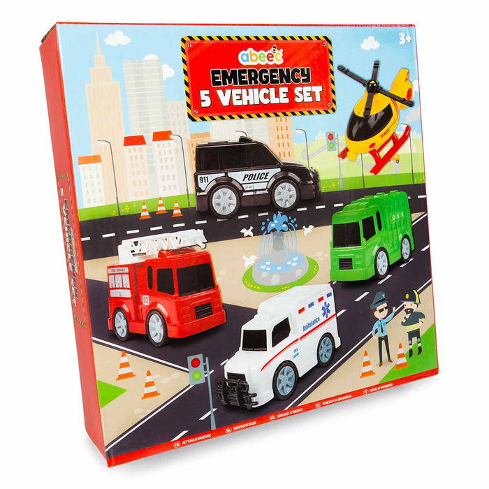 5 Emergency Vehicles Toys Set