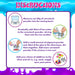 Instructional graphic for making slime, featuring three illustrated steps with icons and text.