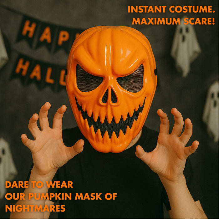 abeec Pumpkin Halloween Mask - Spooky Face Disguise for Kids & Adults