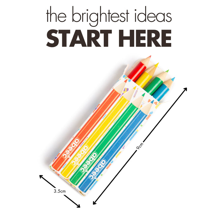 abeec 120 Mini Colour Pencils for Party Bags – 30 Packs of 4 Pre-Sharpened Colouring Pencils for Kids – Party Bag Fillers, Easter Gifts & Classroom Rewards – Age 3+