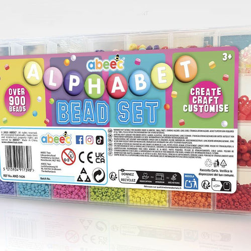 abeec alphabet beads 300 pack multicoloured 6mm cubes for children's spelling and jewellery making