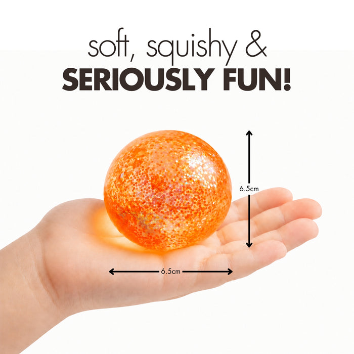 Playhub Squish Ball 4-Pack, Glitter Sensory Balls