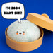 Dumpling saying "I'm 28cm giant size"