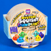 The Viral Mystery Squishy Dumpling Starlight Edition toy by Crazy Fun, shown in its light blue and orange cardboard packaging against a solid blue background.