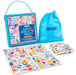 abeec can u find it first travel board game set with packaging, pieces, and drawstring bag on a white background