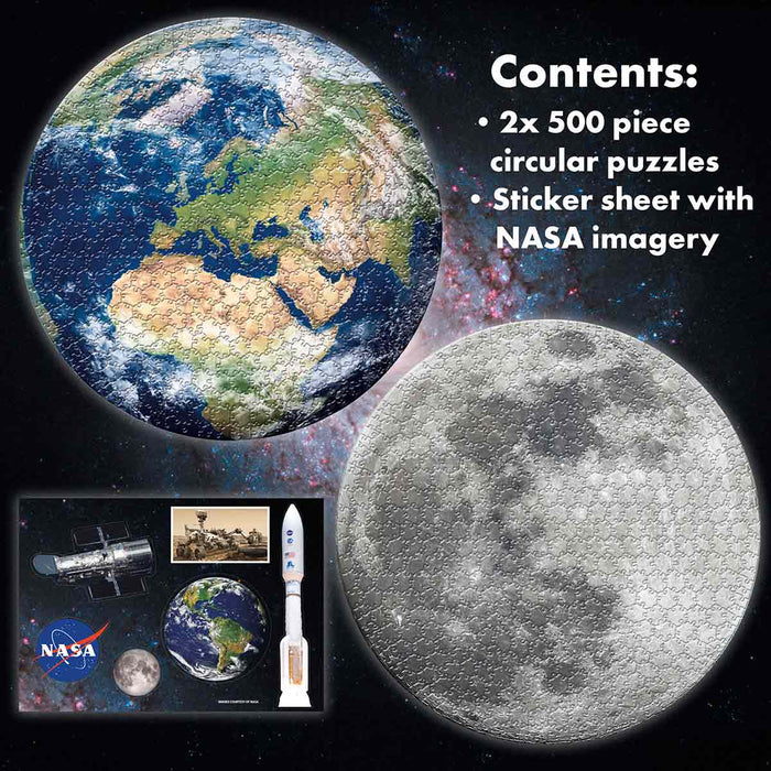 NASA 500 Piece 2 in 1 Circular Jigsaw Puzzle