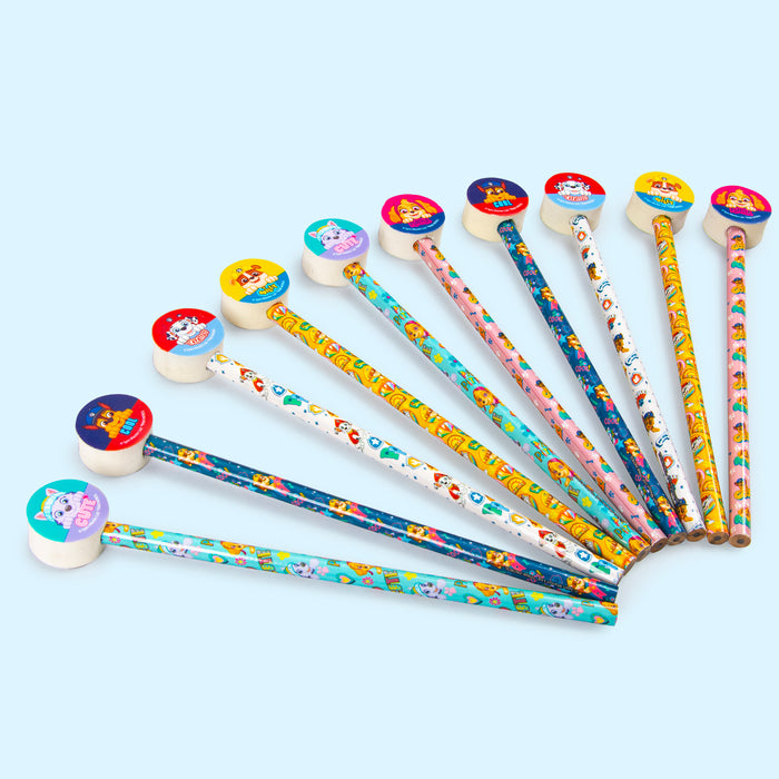 Paw Patrol 10 Pencils With Eraser Toppers