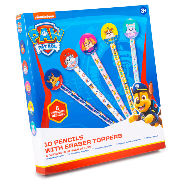 Paw Patrol 10 Pencils With Eraser Toppers