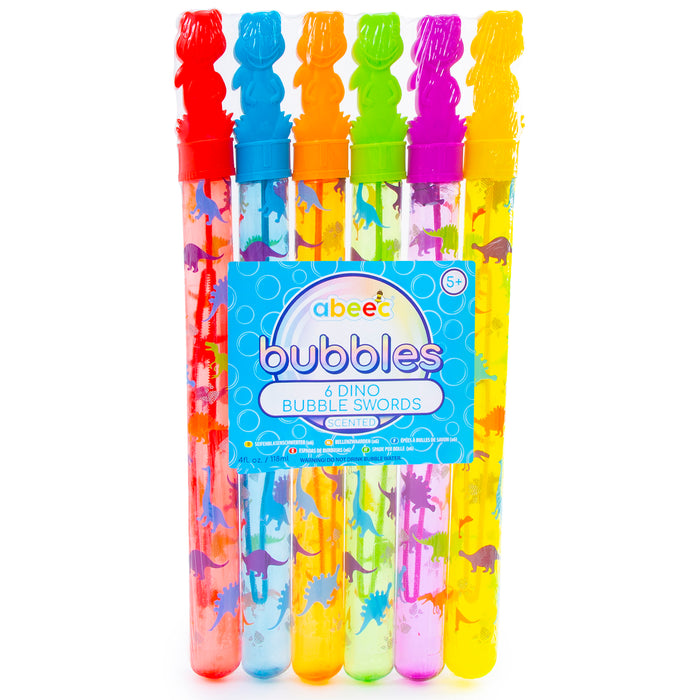 Pack of 6 Scented Dinosaur Bubble Swords