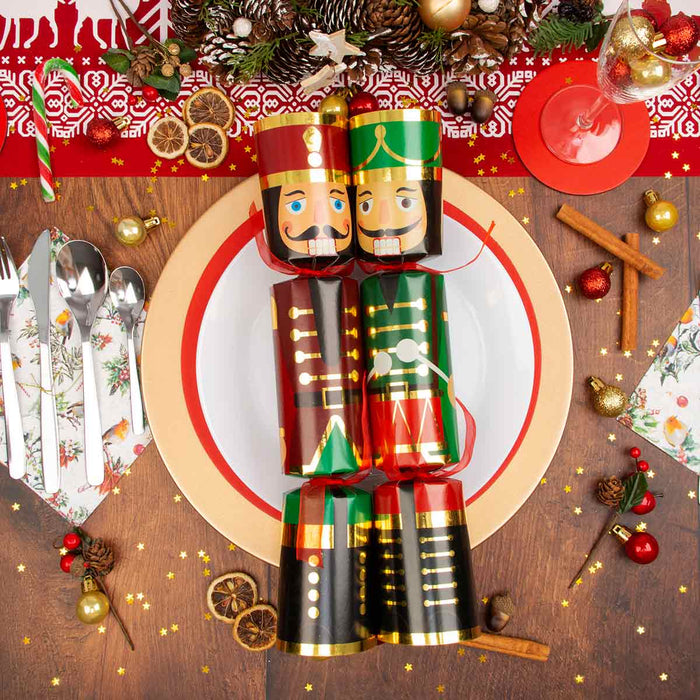 10 Deluxe Christmas Crackers In Nutcracker Design