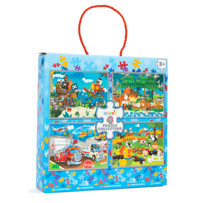 4 Pack Jigsaw Puzzle Collection for Boys