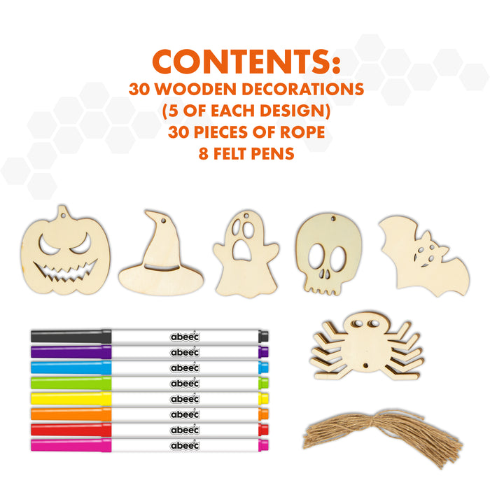 Make Your Own Halloween Wooden Hanging Decorations