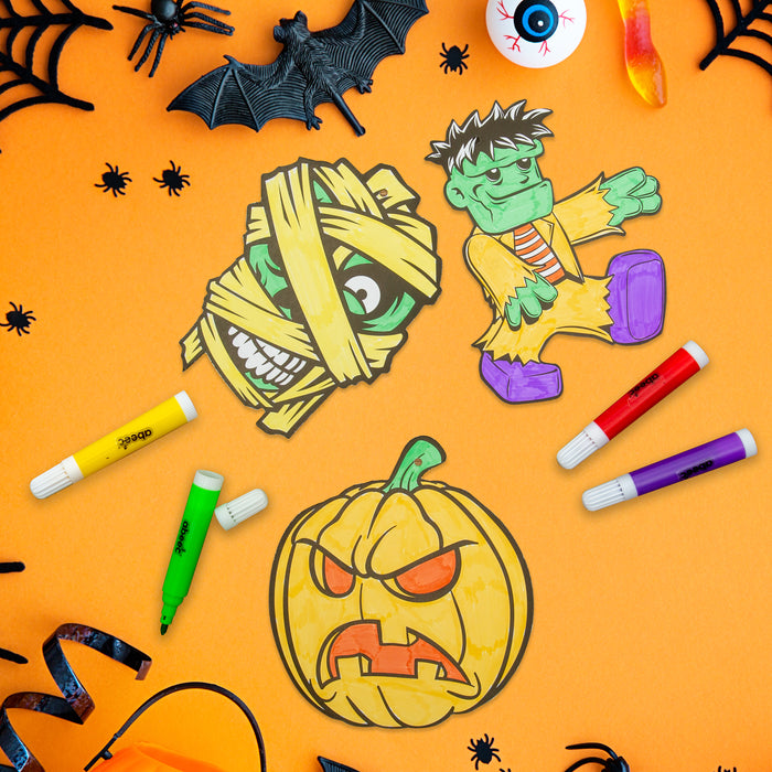 Colour Your Own Paper Halloween Hanging Decorations