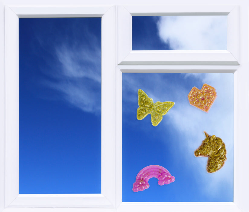Create Your Own Glitter Window Clings