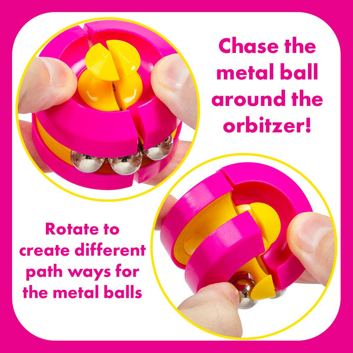 Orbitzer Fidget Switch Ball In Pink and Yellow