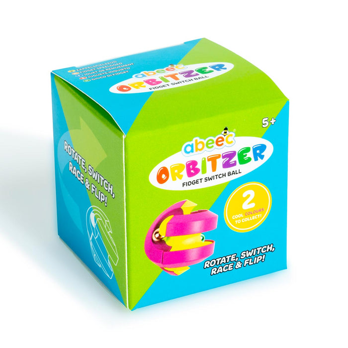 Orbitzer Fidget Switch Ball In Pink and Yellow