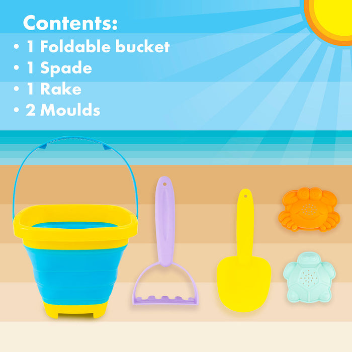 5 Piece Foldable Beach Bucket Set