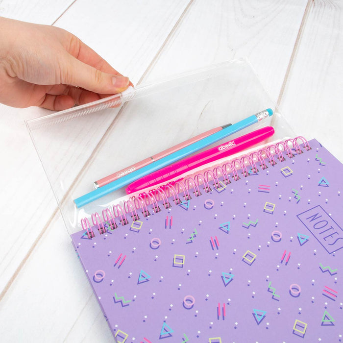 A5 Lined Notebook With Attached Pencil Case