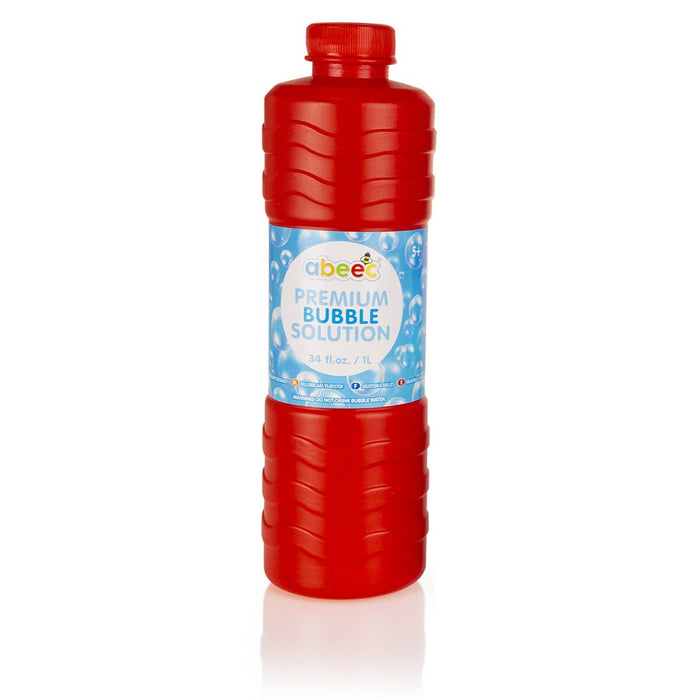 premium bubble solution red bottle
