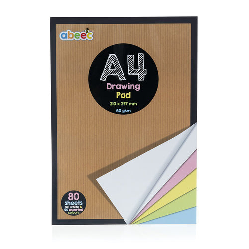 a4 drawing pad 60gms with white and colour paper