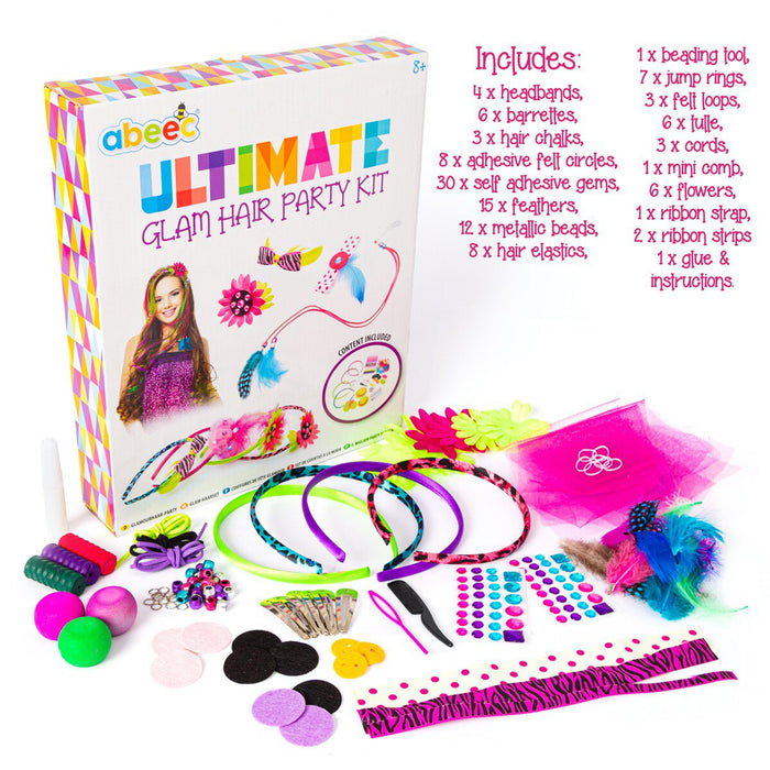 ultimate glam hair party kit list of content
