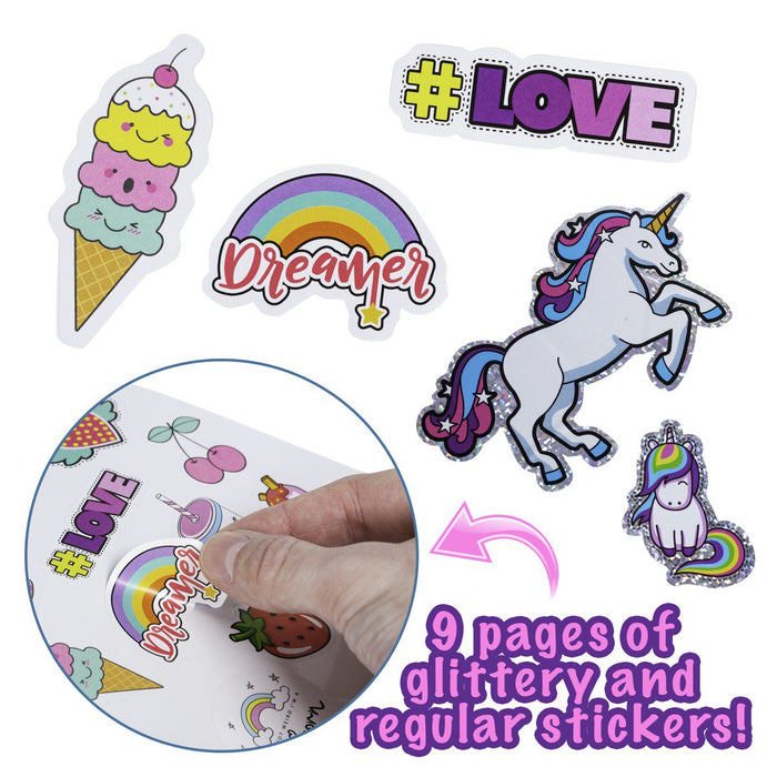 unicorn stationery set for girls stickers