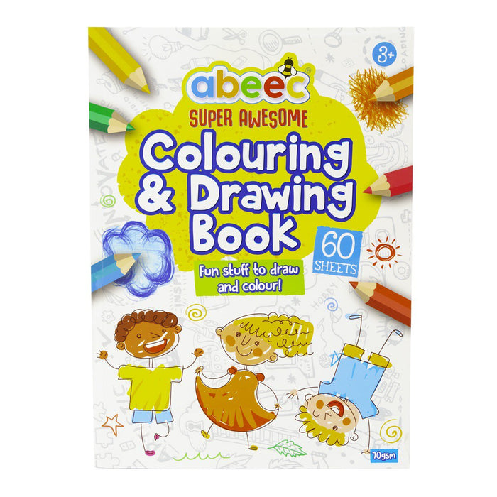 colouring and drawing activity book with sixty sheets