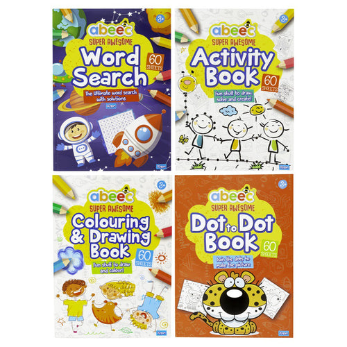 pack of four kids activity books