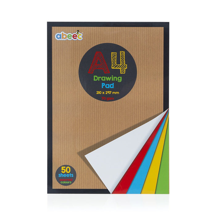 a4 drawing pad 60gms with colour paper