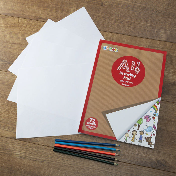 a4 drawing pad 70gms with white paper showing
