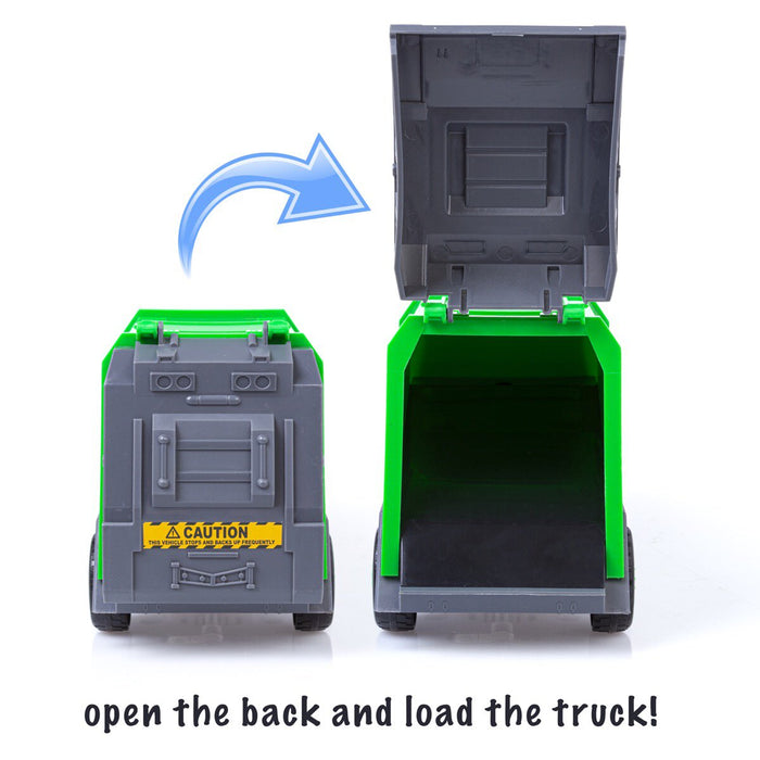 green recycling truck toy open back