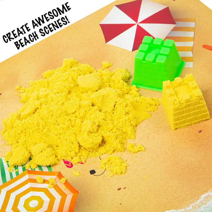 sand sculpture made with kids messy play set