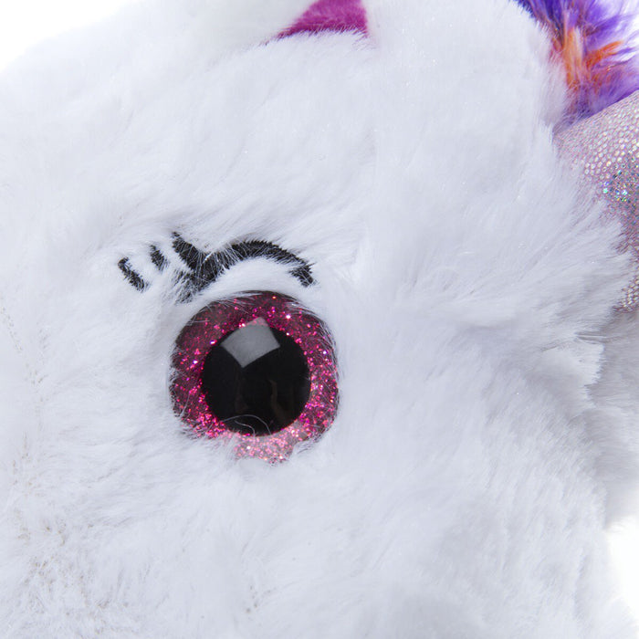 light up plush unicorn eye detail